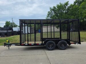 6.4×14 Straight Deck Utility Trailer 6ft Mesh Sides with Metal Roof (2) 3,500lb Axles - Image 2