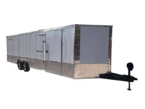 White Custom Enclosed Trailer 8.5′ X 26′ Car Hauler Storage
