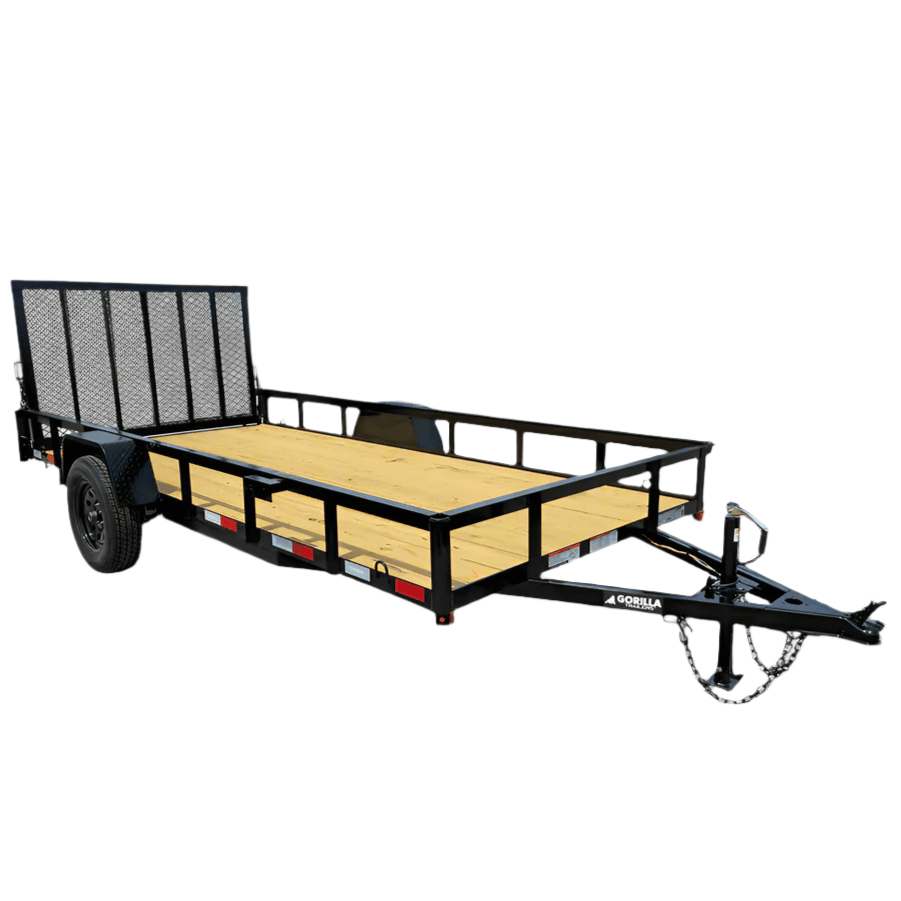 6.4×14 Straight Deck Utility Trailer 3,500lb Axle With Tall Gate 6.4×14 Straight Deck Utility Trailer 3,500lb Axle With Tall Gate - Image 1