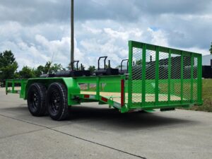 6’4″ x 16′ Utility Trailer Double Axle Dovetail with Gate Powder Coated (2) 3500lb 2-Brakes - Image 3