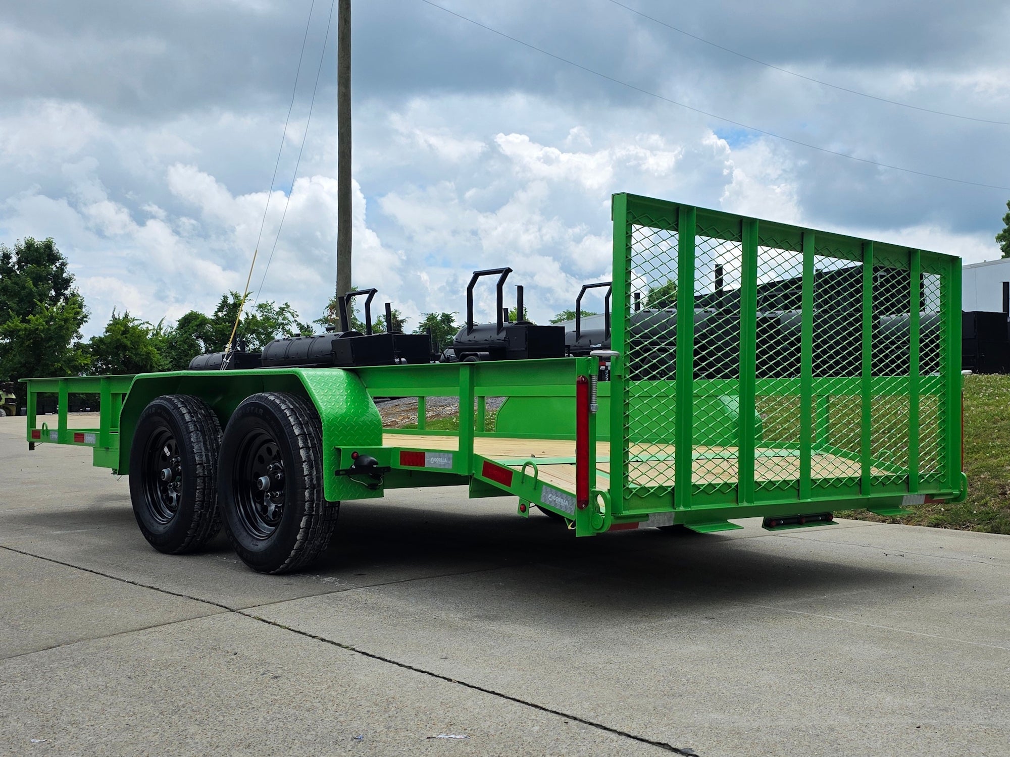 6’4″ x 16′ Utility Trailer Double Axle Dovetail with Gate Powder Coated (2) 3500lb 2-Brakes - Image 3