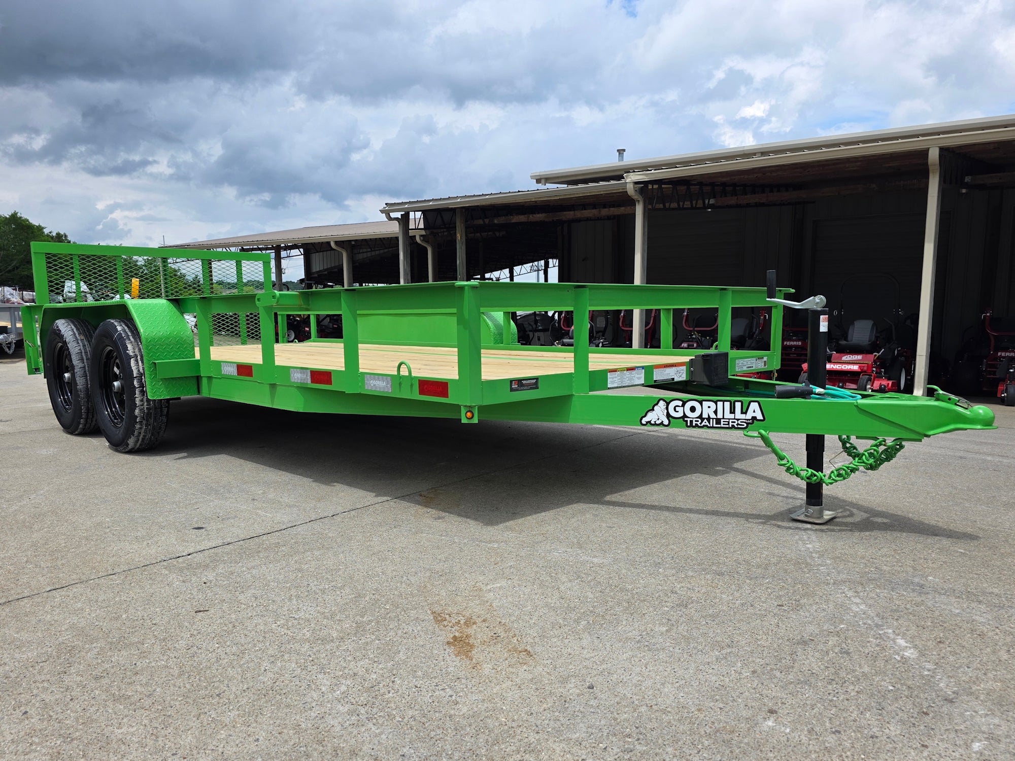 6’4″ x 16′ Utility Trailer Double Axle Dovetail with Gate Powder Coated (2) 3500lb 2-Brakes - Image 7