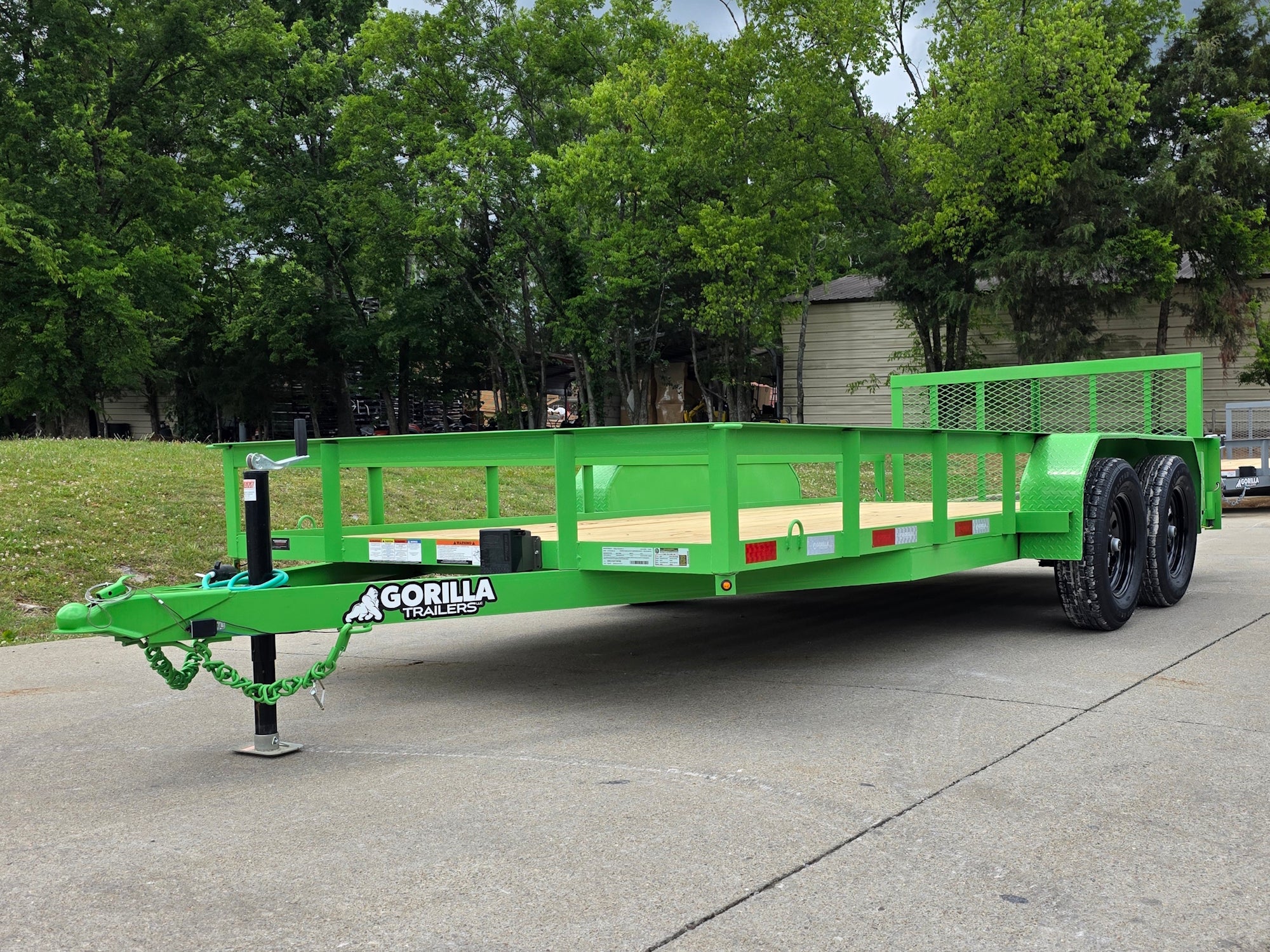6’4″ x 16′ Utility Trailer Double Axle Dovetail with Gate Powder Coated (2) 3500lb 2-Brakes - Image 1