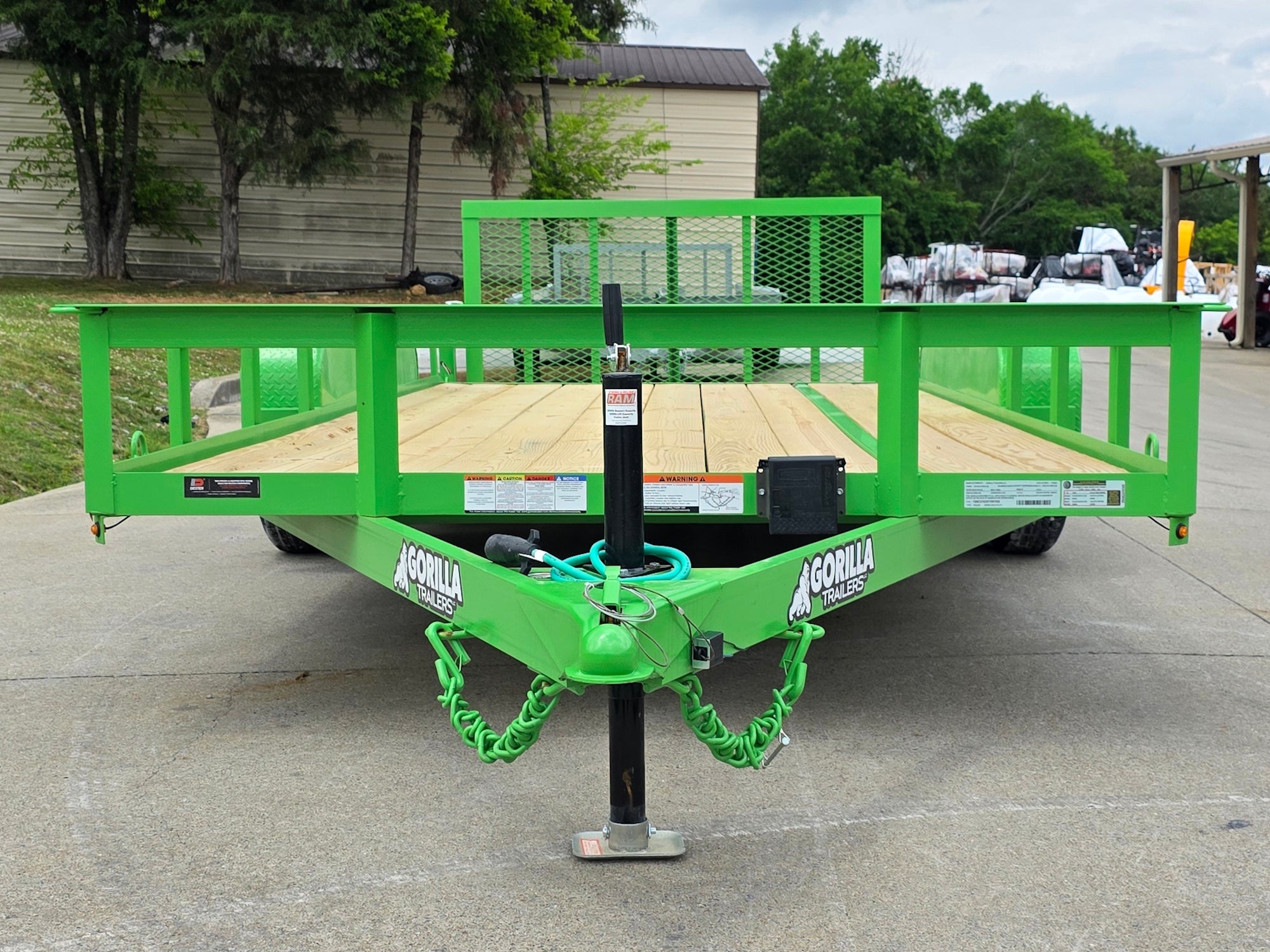 6’4″ x 16′ Utility Trailer Double Axle Dovetail with Gate Powder Coated (2) 3500lb 2-Brakes - Image 8