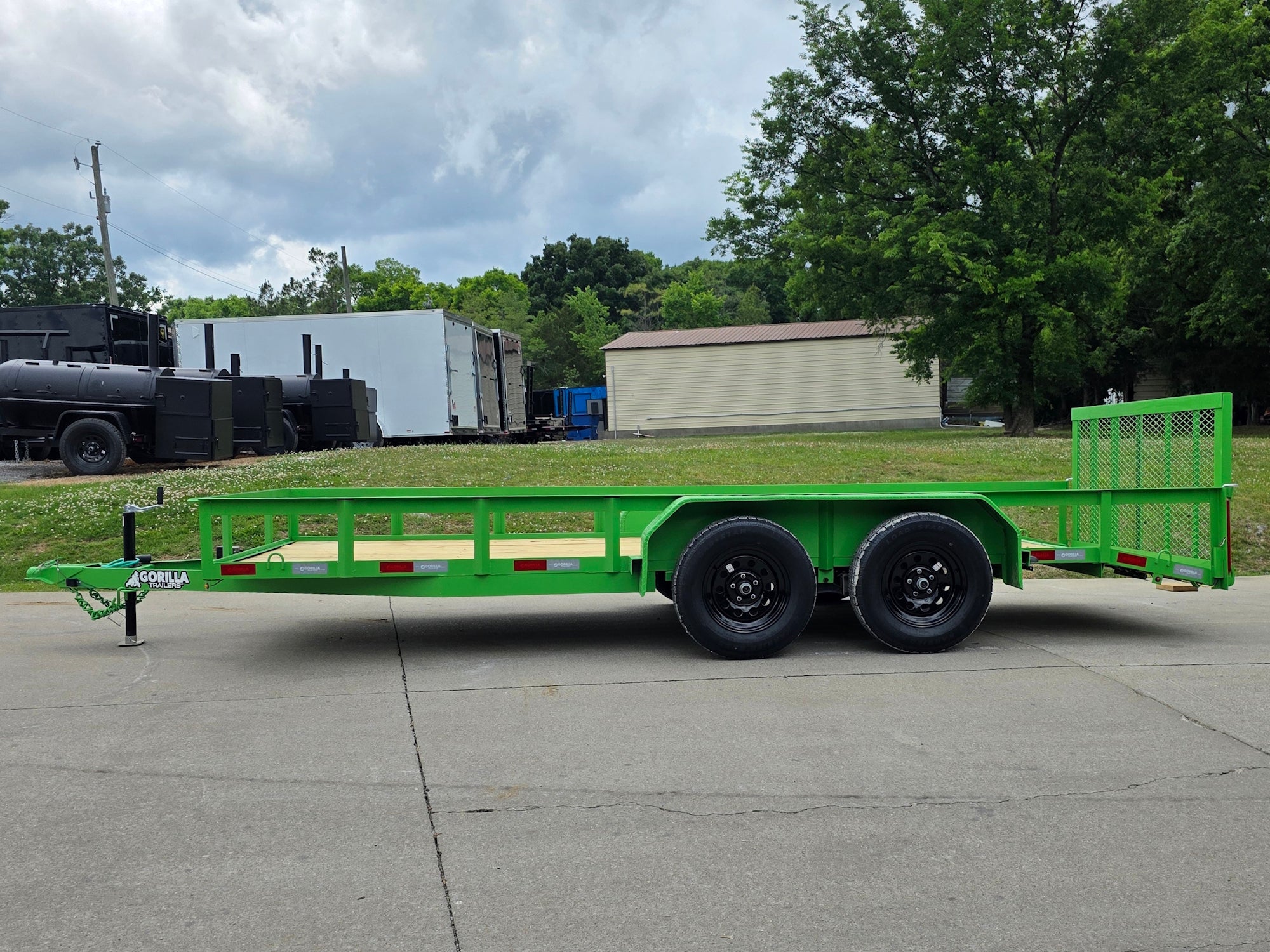 6’4″ x 16′ Utility Trailer Double Axle Dovetail with Gate Powder Coated (2) 3500lb 2-Brakes - Image 2
