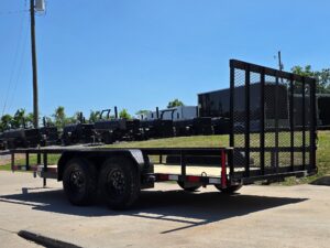 6’4″ x 16 Utility Trailer Double Axle Straight Deck With Gate Powder Coated (2) 3500lb Axles - Image 3