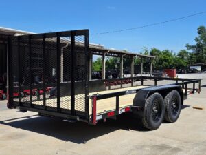 6’4″ x 16 Utility Trailer Double Axle Straight Deck With Gate Powder Coated (2) 3500lb Axles - Image 5
