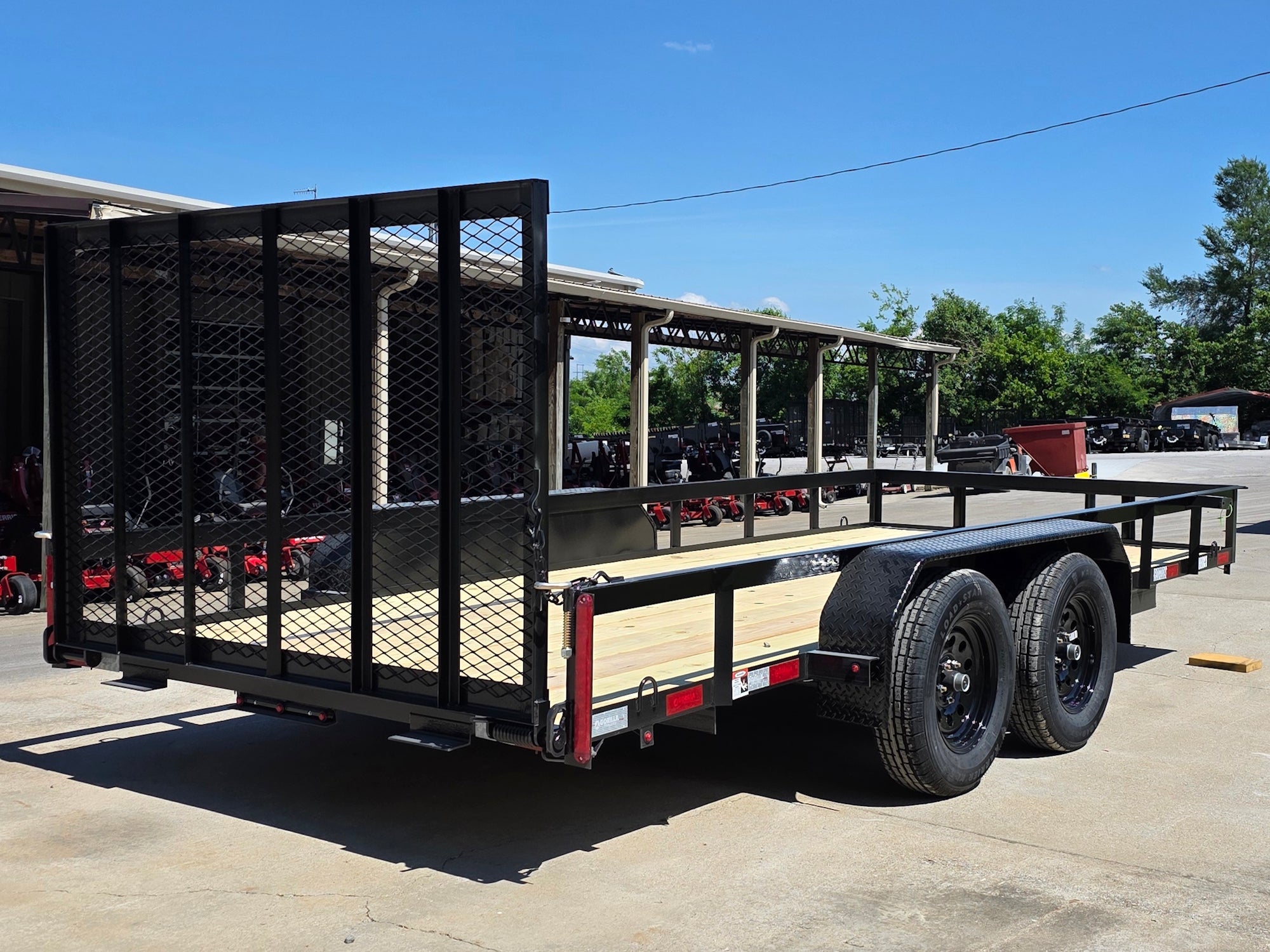 6’4″ x 16 Utility Trailer Double Axle Straight Deck With Gate Powder Coated (2) 3500lb Axles - Image 5
