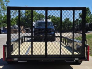 6’4″ x 16 Utility Trailer Double Axle Straight Deck With Gate Powder Coated (2) 3500lb Axles - Image 4