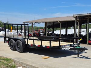 6’4″ x 16 Utility Trailer Double Axle Straight Deck With Gate Powder Coated (2) 3500lb Axles - Image 7