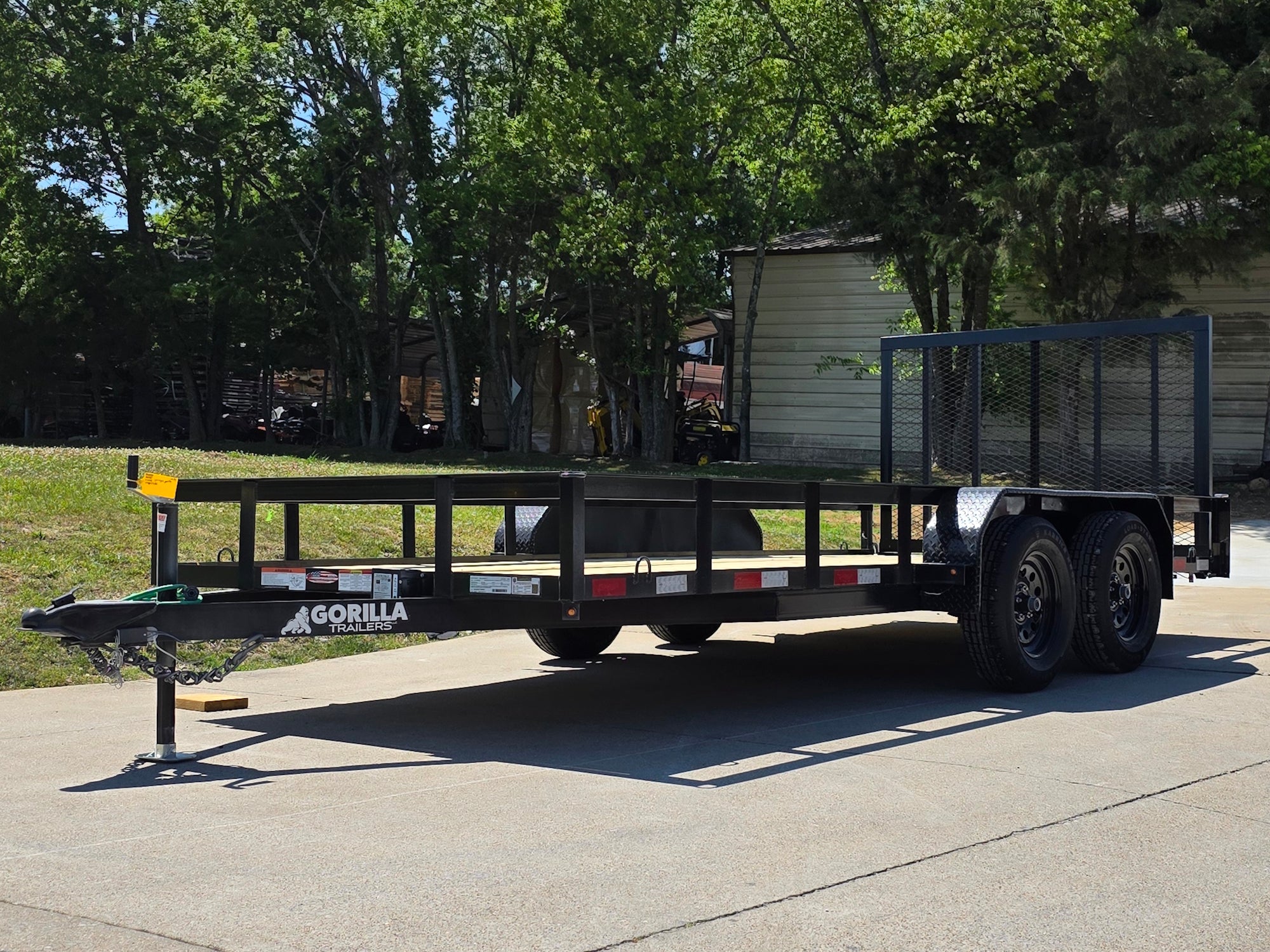 6’4″ x 16 Utility Trailer Double Axle Straight Deck With Gate Powder Coated (2) 3500lb Axles - Image 1