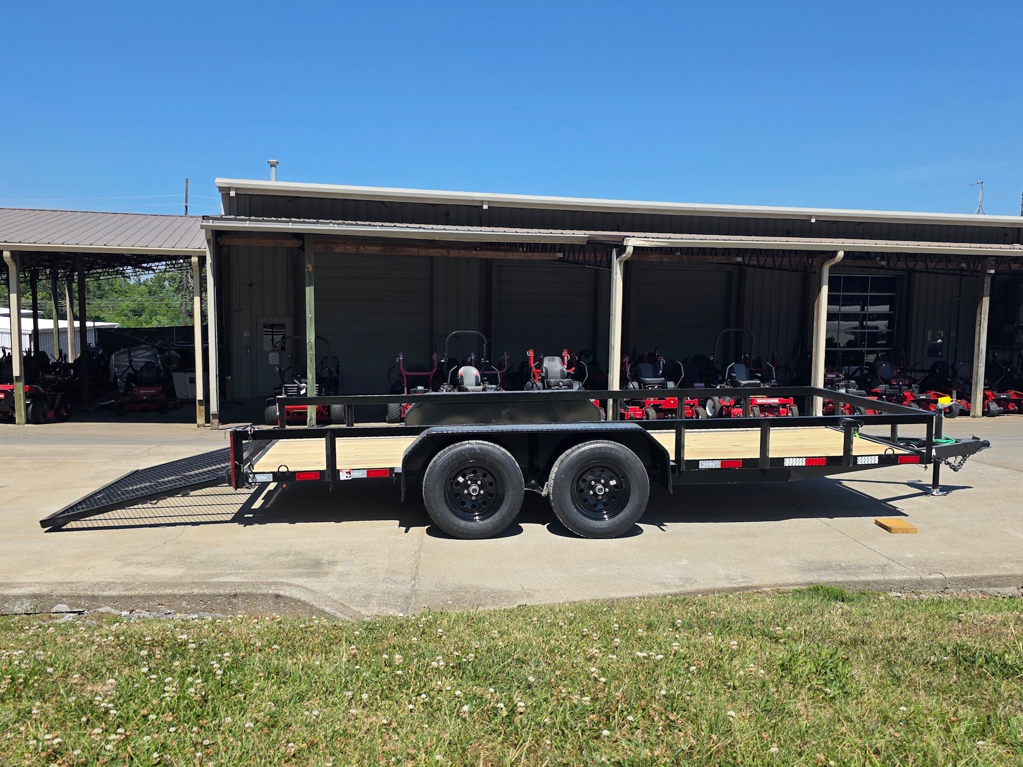 6’4″ x 16 Utility Trailer Double Axle Straight Deck With Gate Powder Coated (2) 3500lb Axles - Image 14
