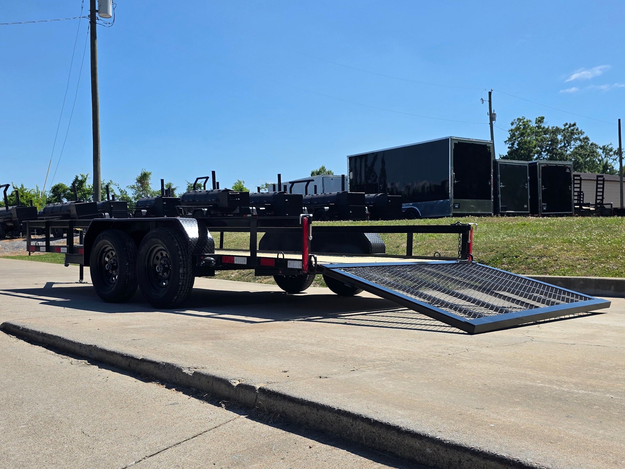 6’4″ x 16 Utility Trailer Double Axle Straight Deck With Gate Powder Coated (2) 3500lb Axles - Image 11