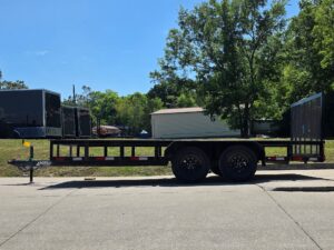 6’4″ x 16 Utility Trailer Double Axle Straight Deck With Gate Powder Coated (2) 3500lb Axles - Image 2
