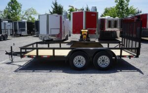 Utility Trailer 6.4′ x 14′ Spring Assist A-Frame Tall Gate Double Axle 7K GVWR - Image 3