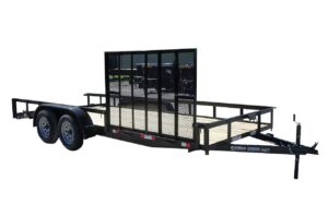 6.4×18 Dovetail Utility Trailer with Side Gate (2) 3,500lb Axle