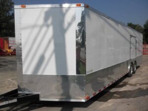 Enclosed Trailer 8.5’x26′ White – Car Motorcycle Hauler Storage