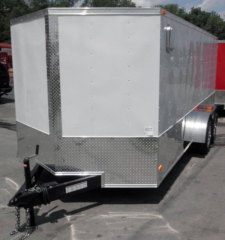 Enclosed Trailer 7’x16′ – V-Nose Motorcycle Lawn Mower Storage Enclosed Trailer 7’x16′ – V-Nose Motorcycle Lawn Mower Storage - Image 1
