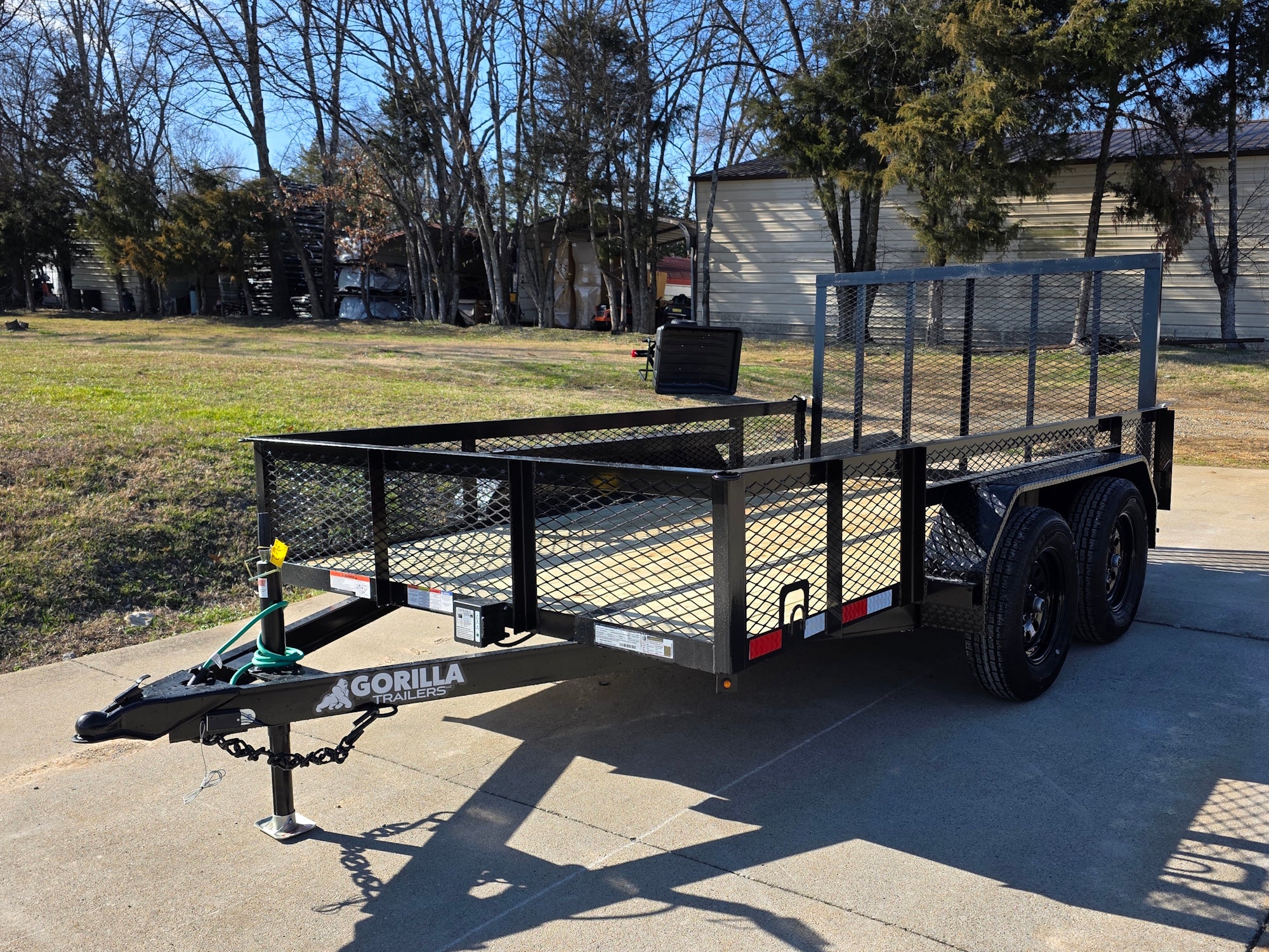 7′ X 12′ Straight Deck Utility Trailer 18IN Mesh Sides Double Axle 7K GVWR - Image 1