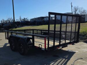 7′ X 12′ Straight Deck Utility Trailer 18IN Mesh Sides Double Axle 7K GVWR - Image 4