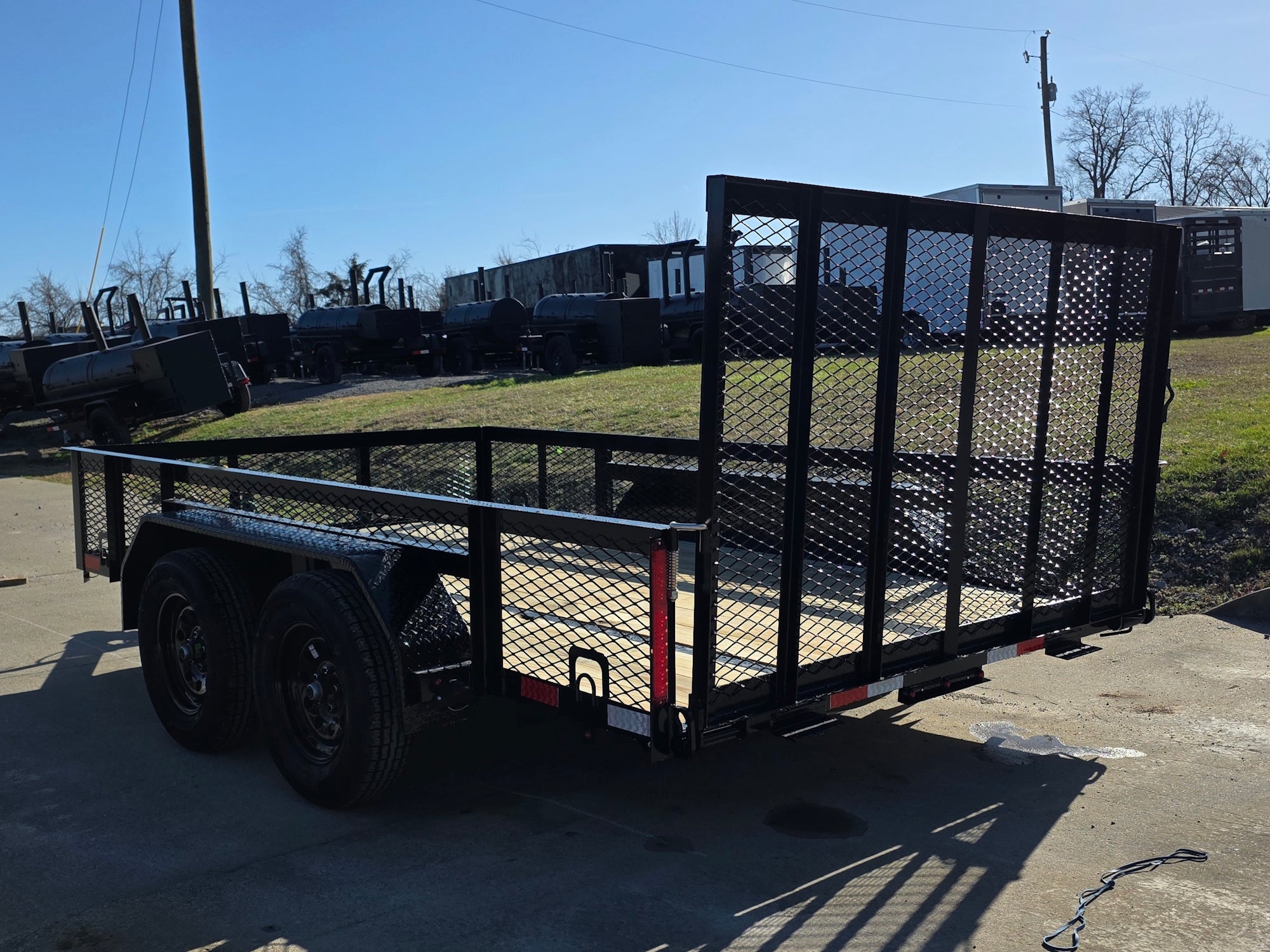 7′ X 12′ Straight Deck Utility Trailer 18IN Mesh Sides Double Axle 7K GVWR - Image 4