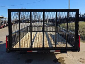 7′ X 12′ Straight Deck Utility Trailer 18IN Mesh Sides Double Axle 7K GVWR - Image 6