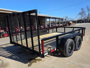 7′ X 12′ Straight Deck Utility Trailer 18IN Mesh Sides Double Axle 7K GVWR - Image 7