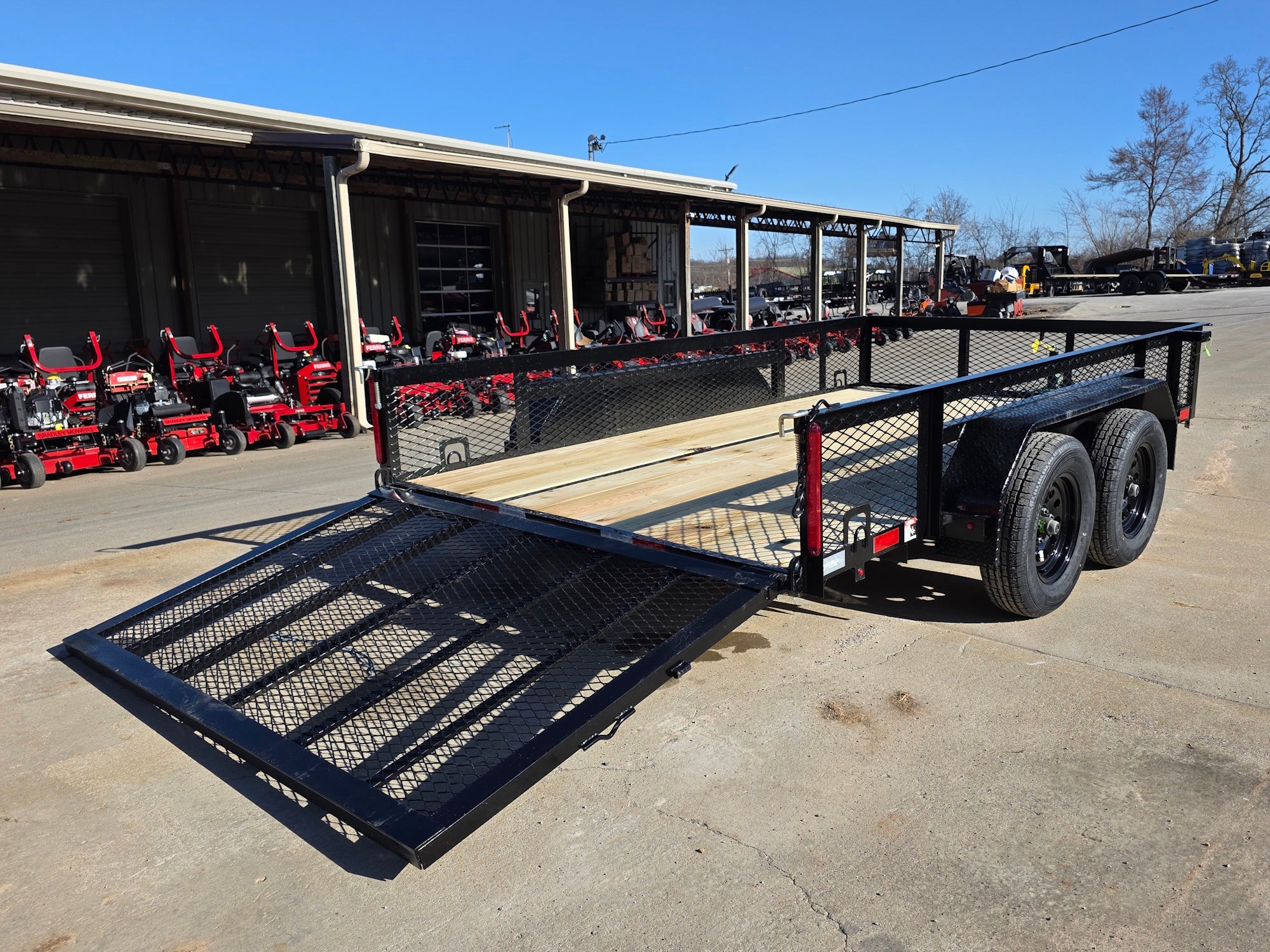7′ X 12′ Straight Deck Utility Trailer 18IN Mesh Sides Double Axle 7K GVWR - Image 15