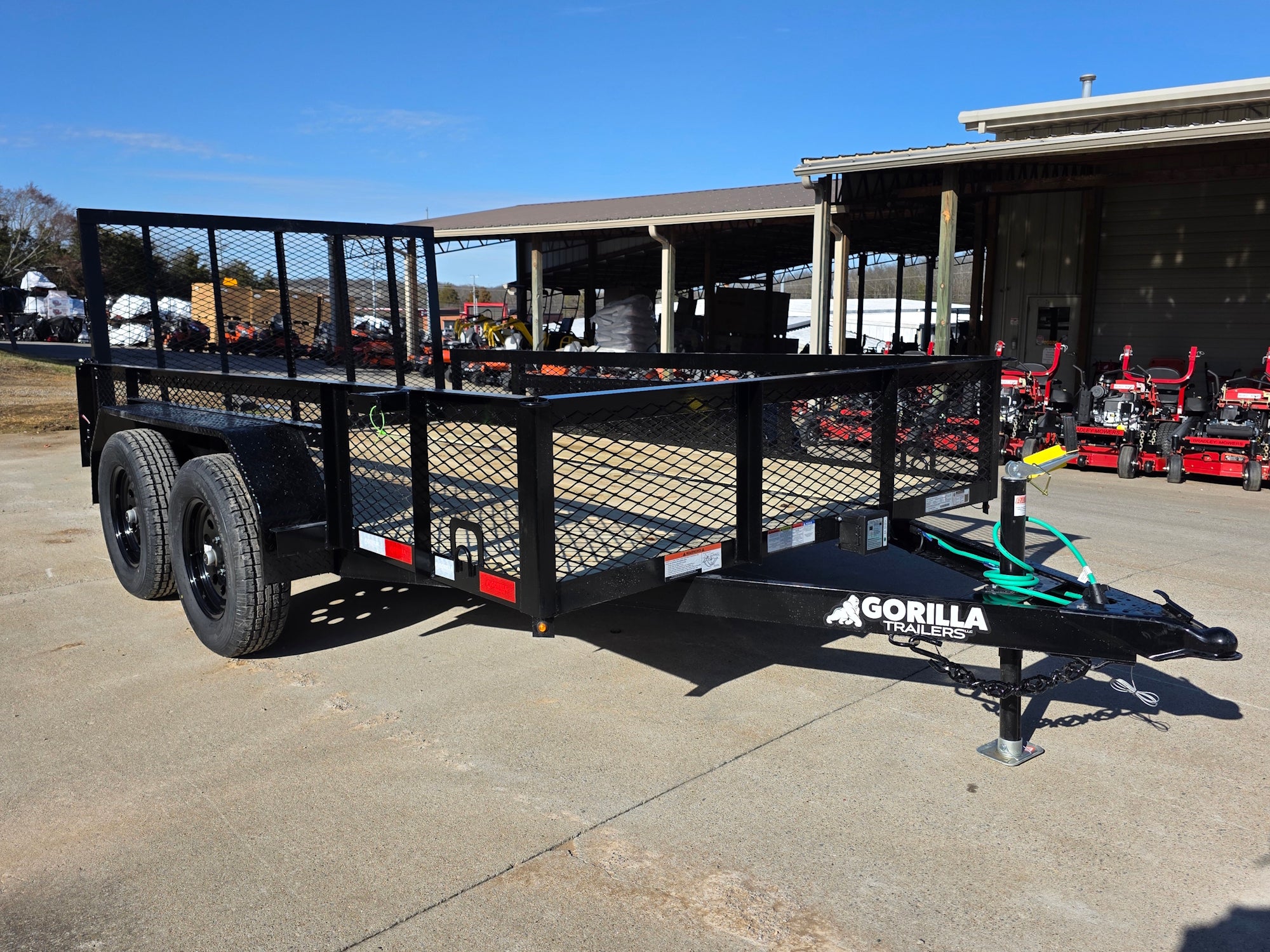 7′ X 12′ Straight Deck Utility Trailer 18IN Mesh Sides Double Axle 7K GVWR - Image 9