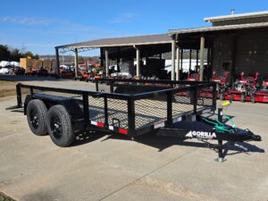 7′ X 12′ Straight Deck Utility Trailer 18IN Mesh Sides Double Axle 7K GVWR - Image 17