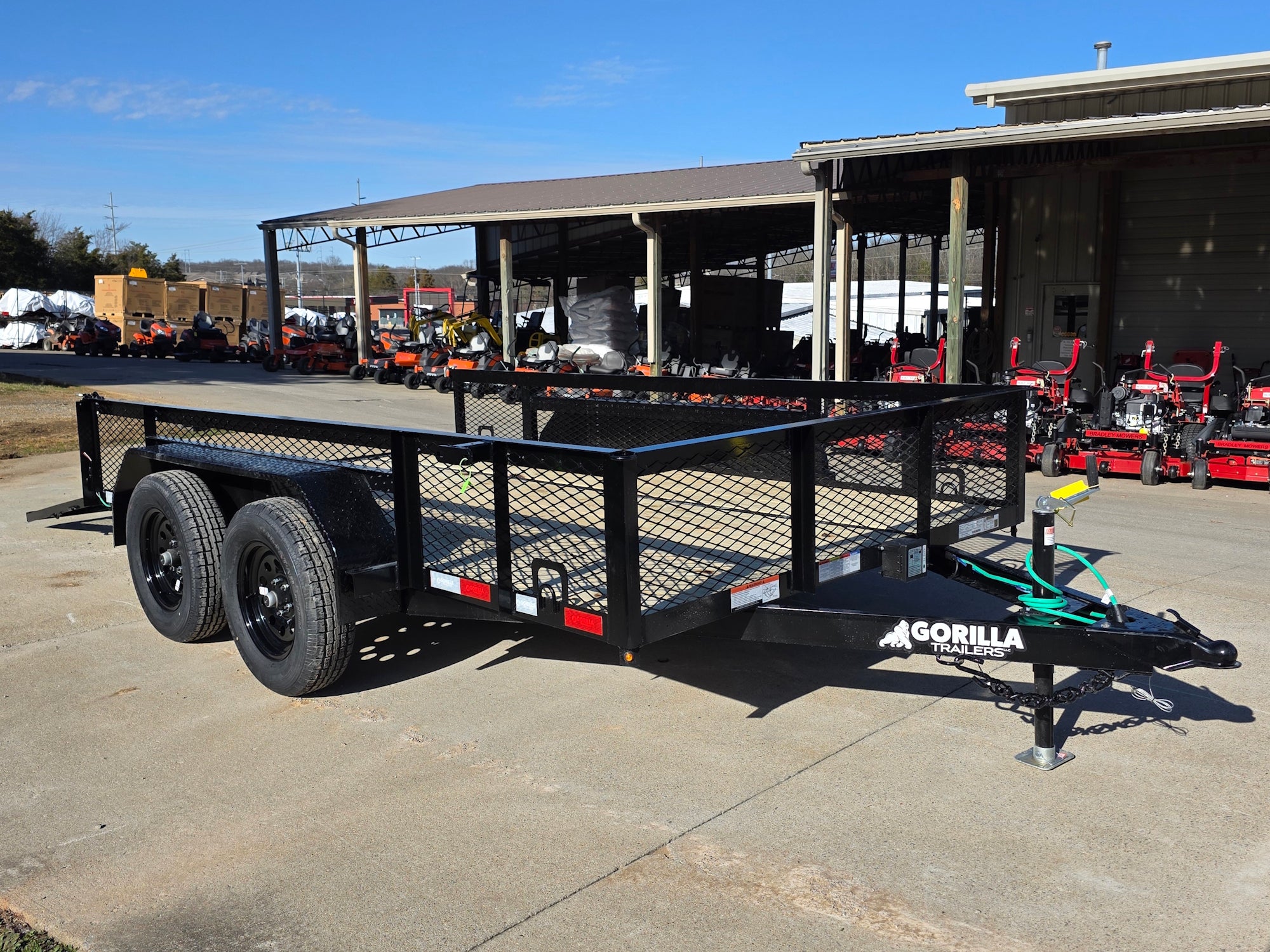 7′ X 12′ Straight Deck Utility Trailer 18IN Mesh Sides Double Axle 7K GVWR - Image 17
