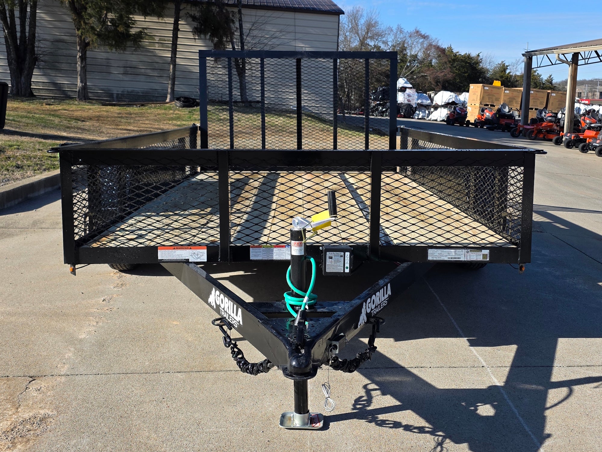 7′ X 12′ Straight Deck Utility Trailer 18IN Mesh Sides Double Axle 7K GVWR - Image 2