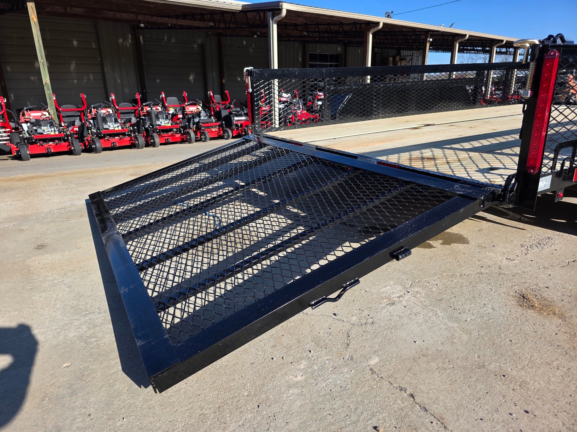 7′ X 12′ Straight Deck Utility Trailer 18IN Mesh Sides Double Axle 7K GVWR - Image 28