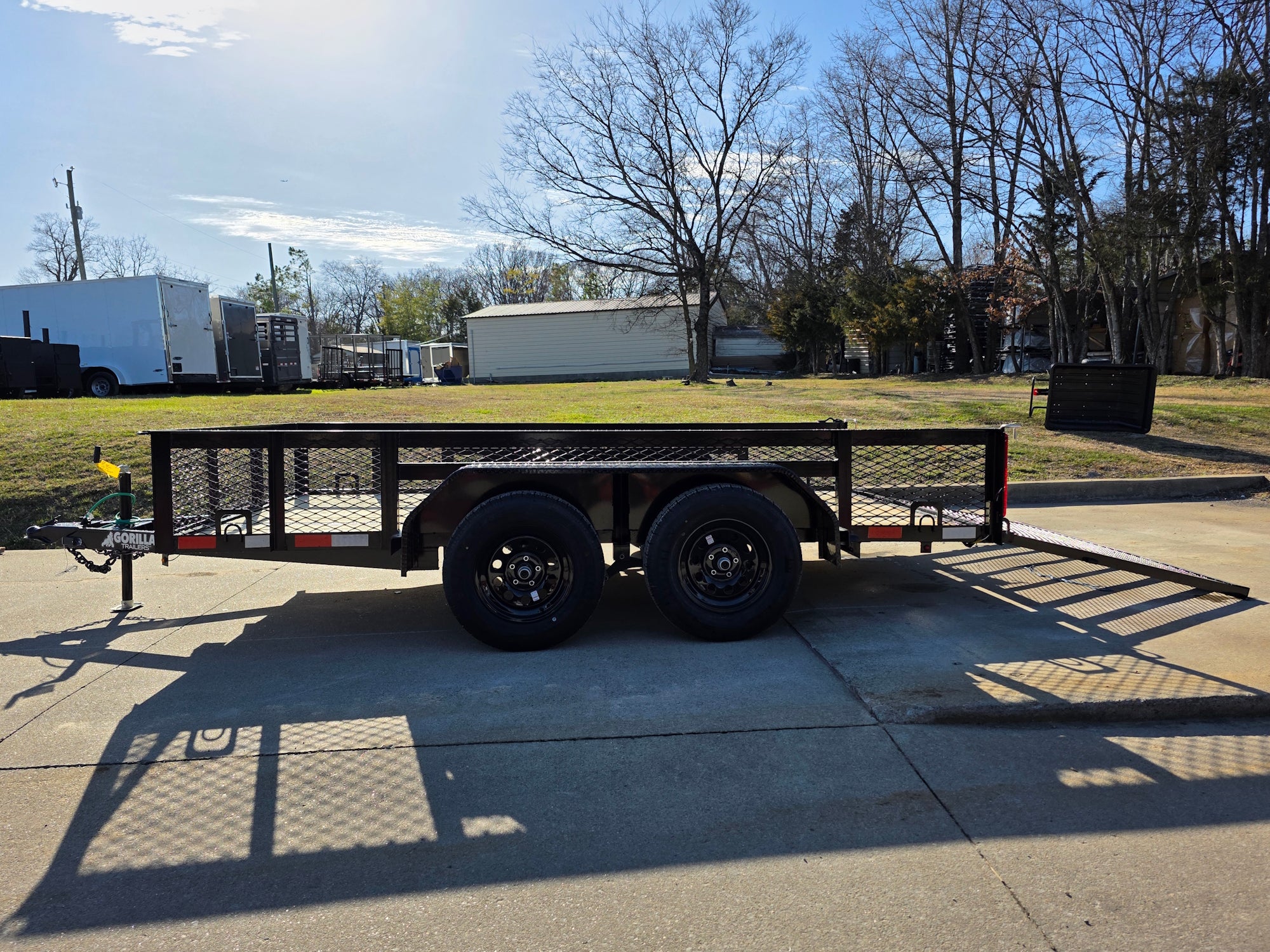 7′ X 12′ Straight Deck Utility Trailer 18IN Mesh Sides Double Axle 7K GVWR - Image 12