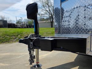 7’x14′ Blue V-Nose Hybrid Enclosed Rear Bi-Fold Loading Gate 2-3500lb Axles - Image 32