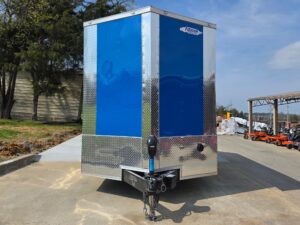 7’x14′ Blue V-Nose Hybrid Enclosed Rear Bi-Fold Loading Gate 2-3500lb Axles - Image 9