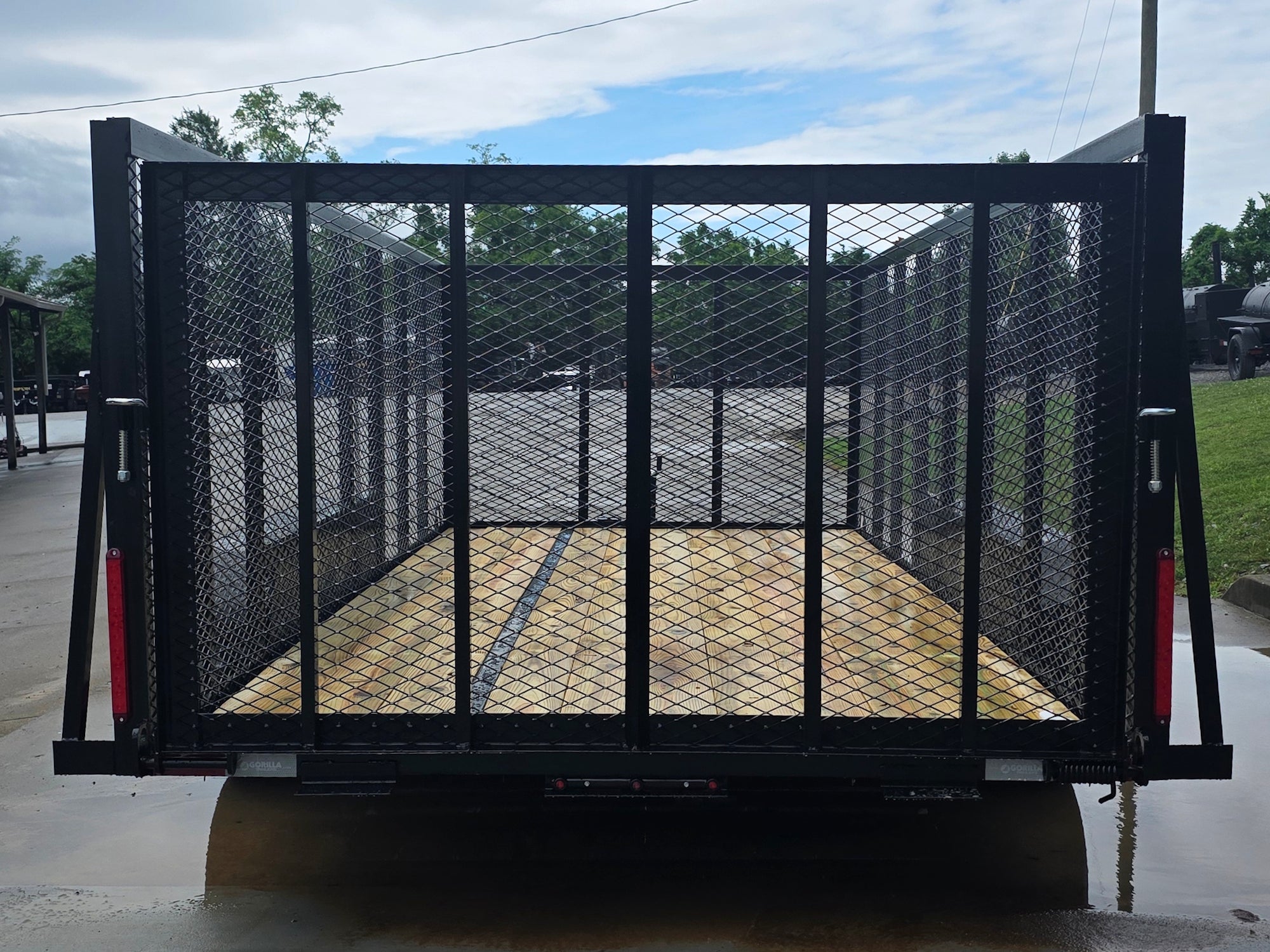 7×16 Powder Coated Straight Deck Utility Trailer with 4.5ft Mesh Sides (2) 3500lb Axles - Image 4