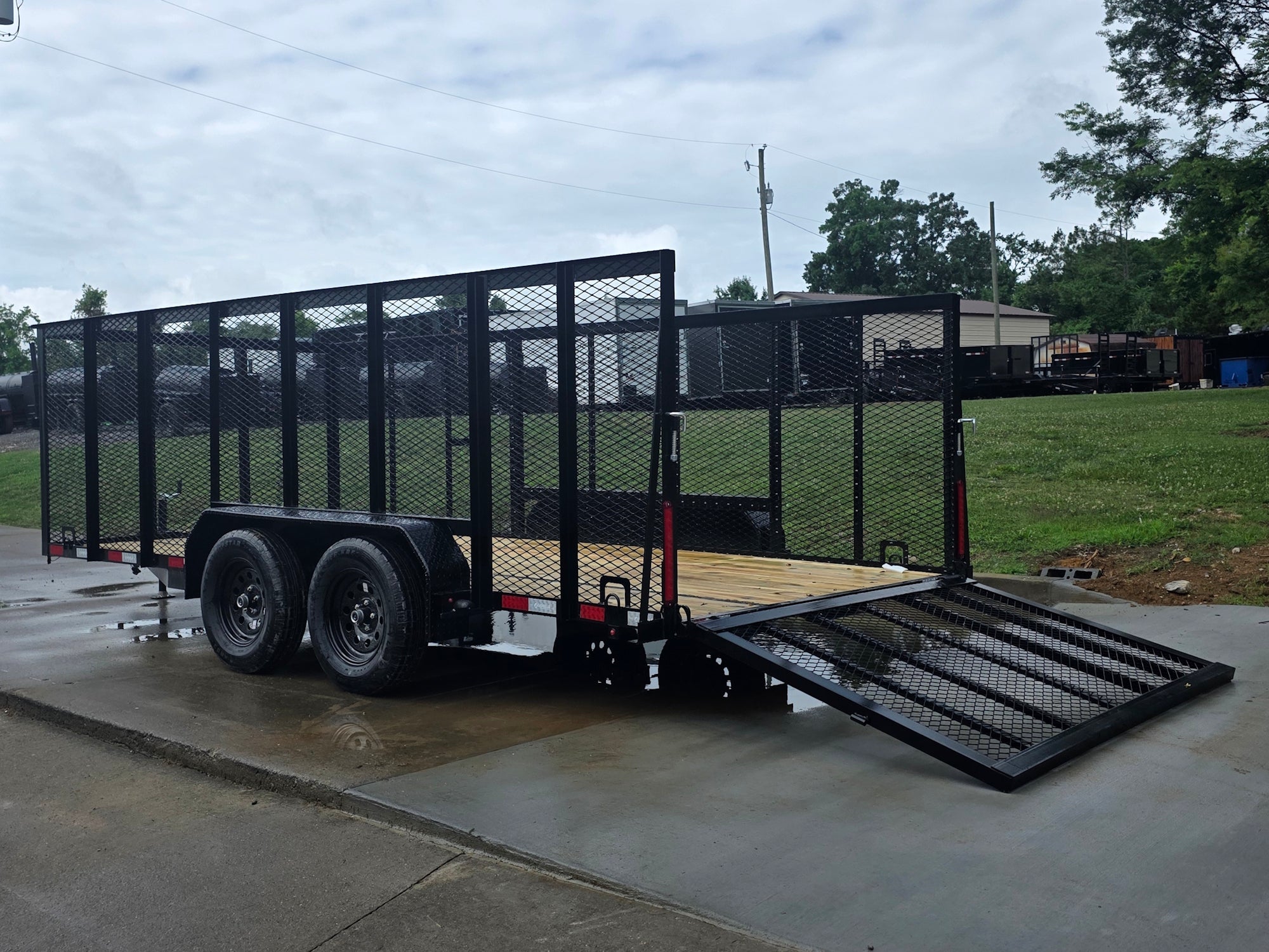 7×16 Powder Coated Straight Deck Utility Trailer with 4.5ft Mesh Sides (2) 3500lb Axles - Image 11