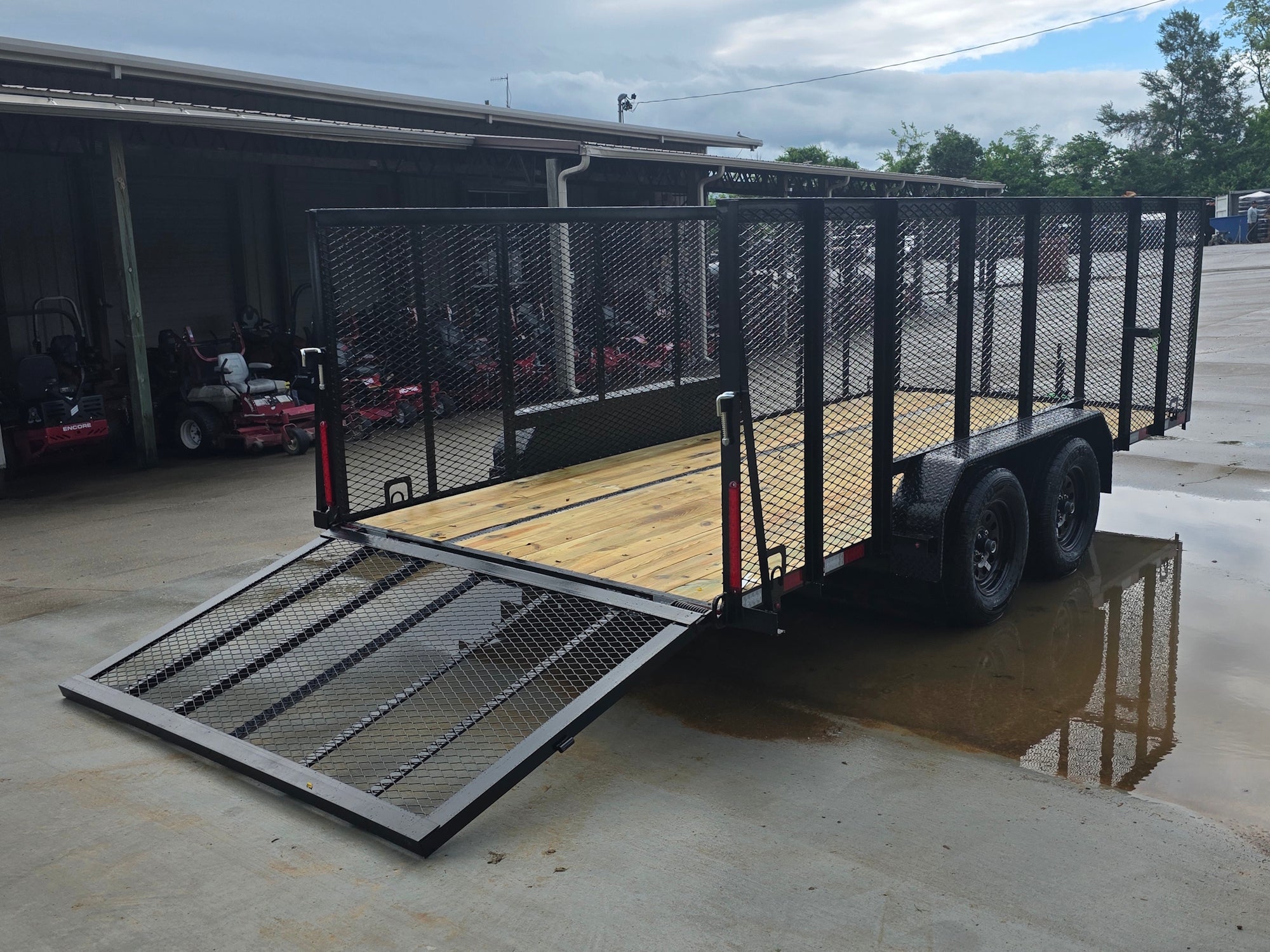 7×16 Powder Coated Straight Deck Utility Trailer with 4.5ft Mesh Sides (2) 3500lb Axles - Image 13