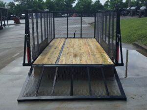 7×16 Powder Coated Straight Deck Utility Trailer with 4.5ft Mesh Sides (2) 3500lb Axles - Image 12