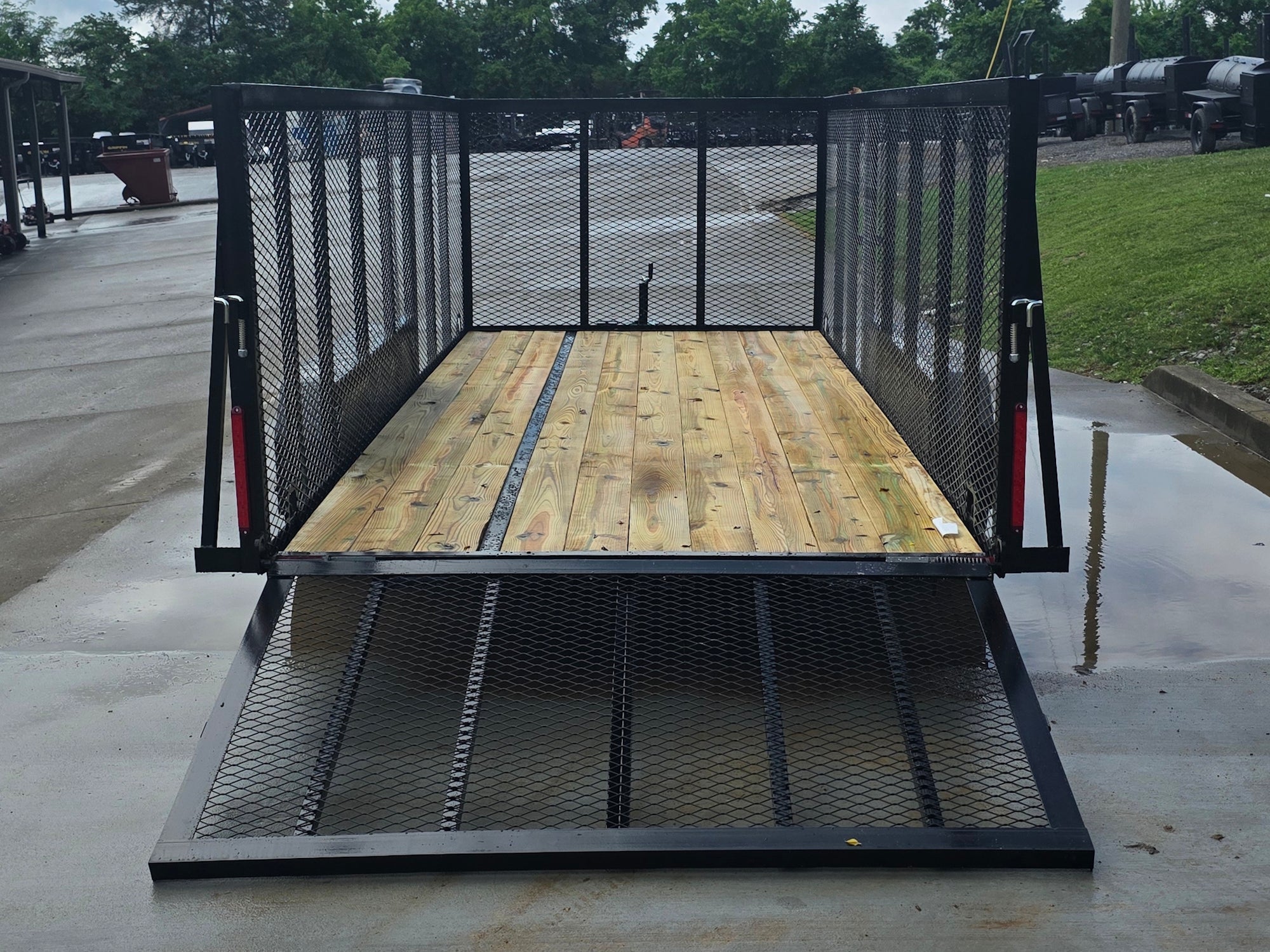 7×16 Powder Coated Straight Deck Utility Trailer with 4.5ft Mesh Sides (2) 3500lb Axles - Image 12