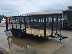 7×16 Powder Coated Straight Deck Utility Trailer with 4.5ft Mesh Sides (2) 3500lb Axles - Image 15
