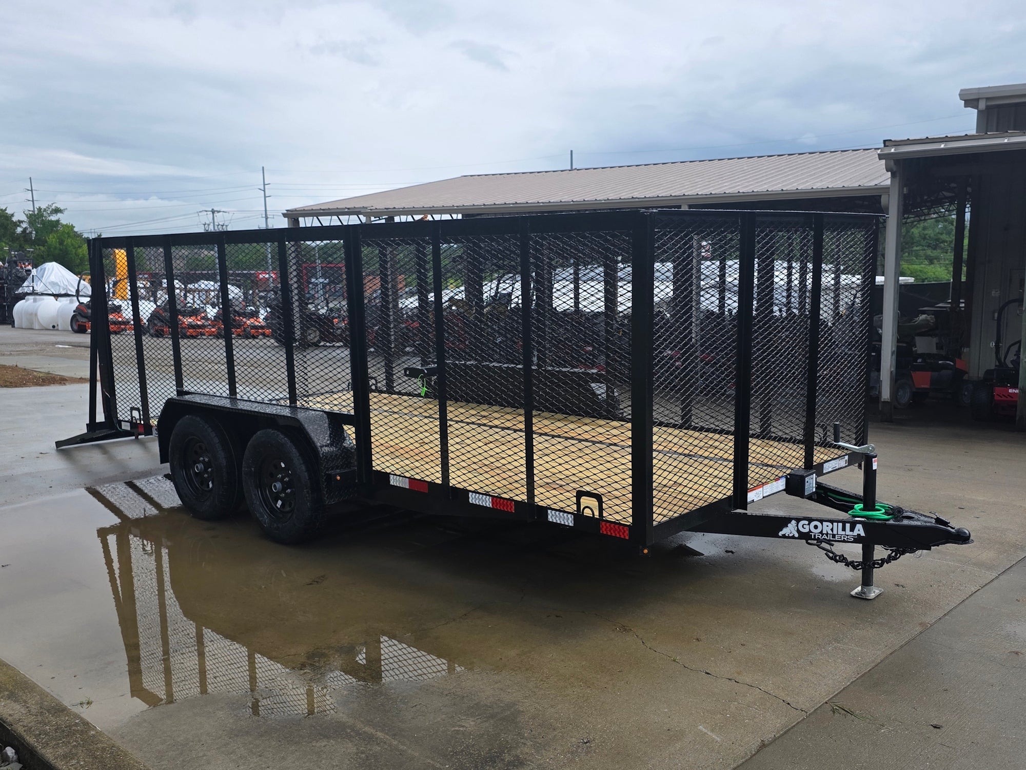 7×16 Powder Coated Straight Deck Utility Trailer with 4.5ft Mesh Sides (2) 3500lb Axles - Image 15