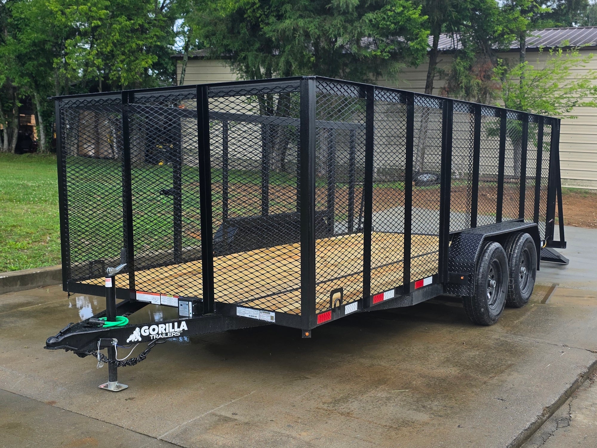 7×16 Powder Coated Straight Deck Utility Trailer with 4.5ft Mesh Sides (2) 3500lb Axles - Image 9