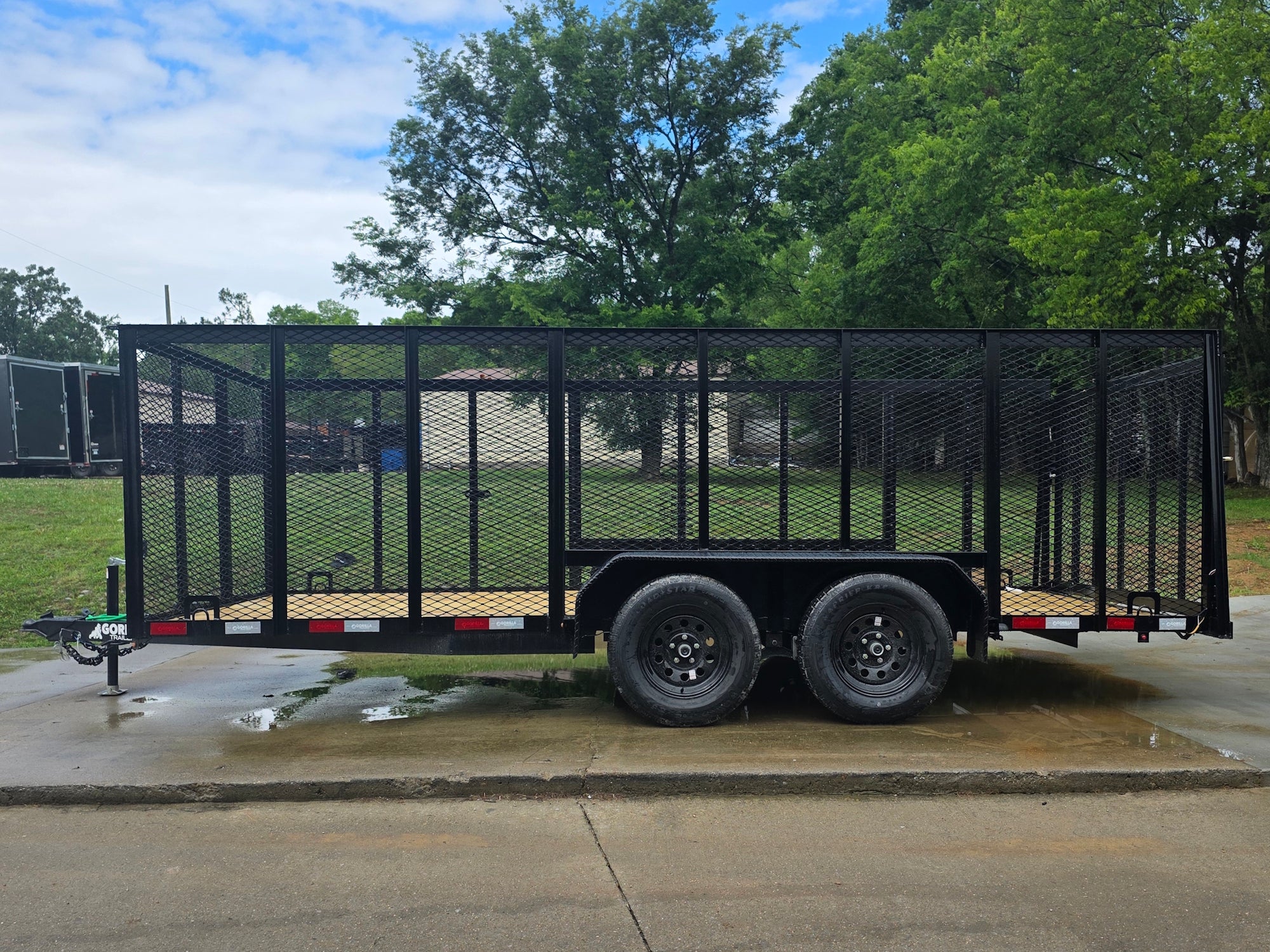 7×16 Powder Coated Straight Deck Utility Trailer with 4.5ft Mesh Sides (2) 3500lb Axles - Image 2