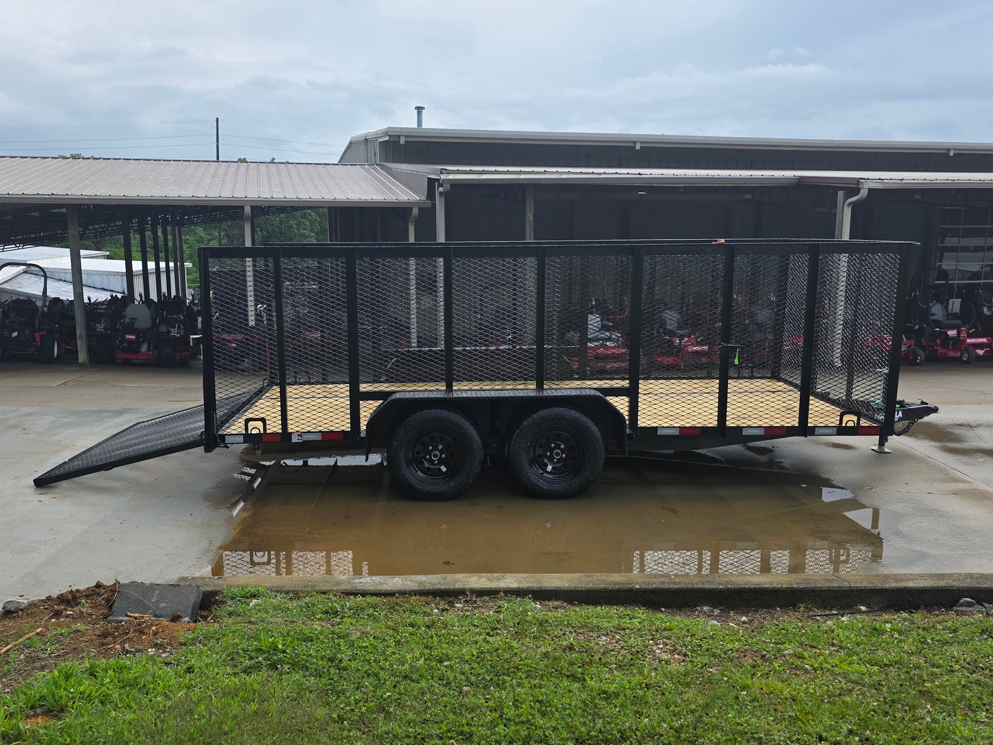 7×16 Powder Coated Straight Deck Utility Trailer with 4.5ft Mesh Sides (2) 3500lb Axles - Image 14