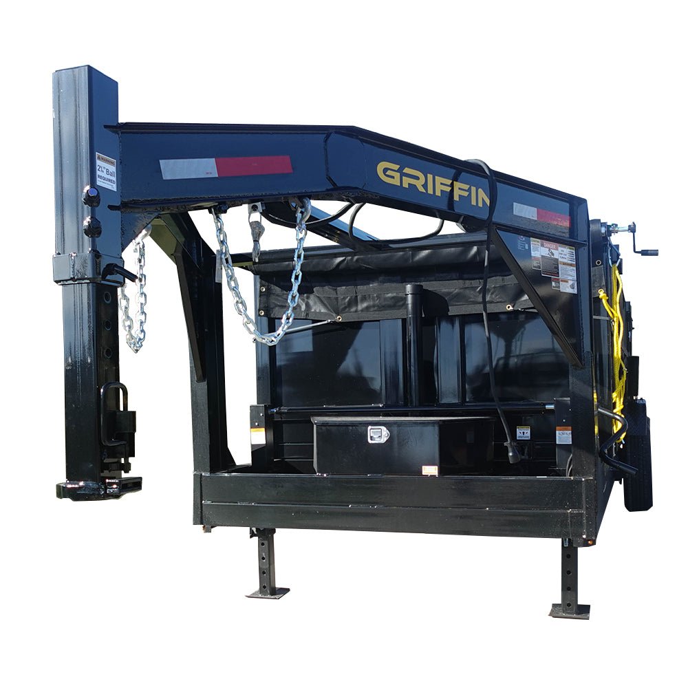 7×16 Gooseneck Telescopic I-Beam Dump Trailer 4ft Sides (2) 7K Axles 7×16 Gooseneck Telescopic I-Beam Dump Trailer 4ft Sides (2) 7K Axles - Image 1