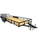 7×20 Utility Trailer Dovetail Powder Coated W/gate (2) 3500lb Axles 7k GVWR