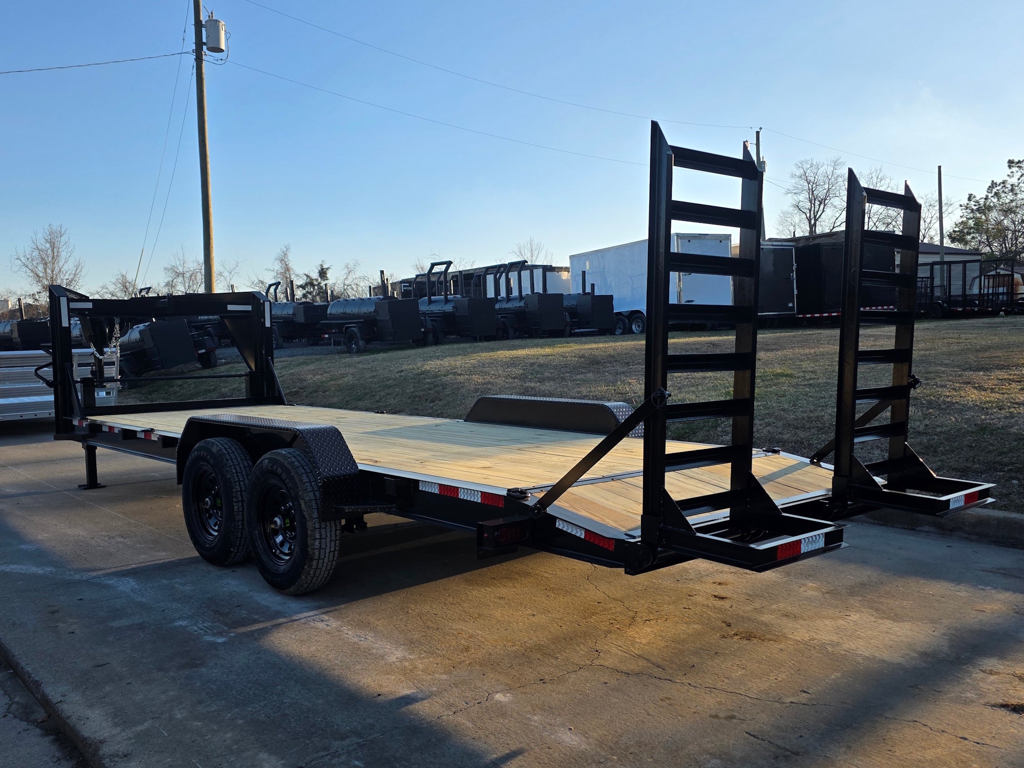 7×22 Gooseneck Equipment Trailer (2) 7K Axles Standup Ramps 14k GVWR - Image 4