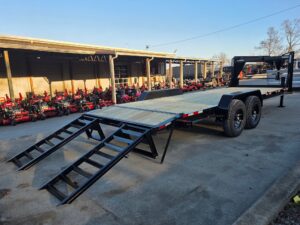 7×22 Gooseneck Equipment Trailer (2) 7K Axles Standup Ramps 14k GVWR - Image 14